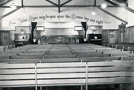 Interior of early chapel