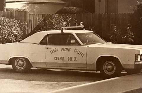 Early Azusa Pacific College campus safety vehicle