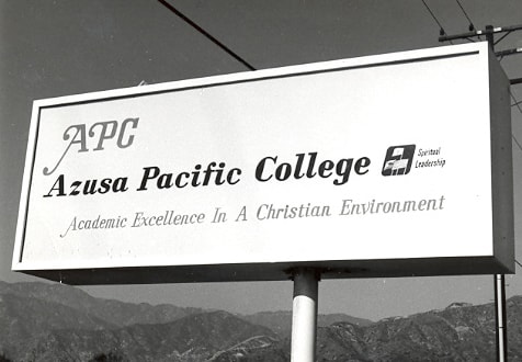 Billboard sign for Azusa Pacific College