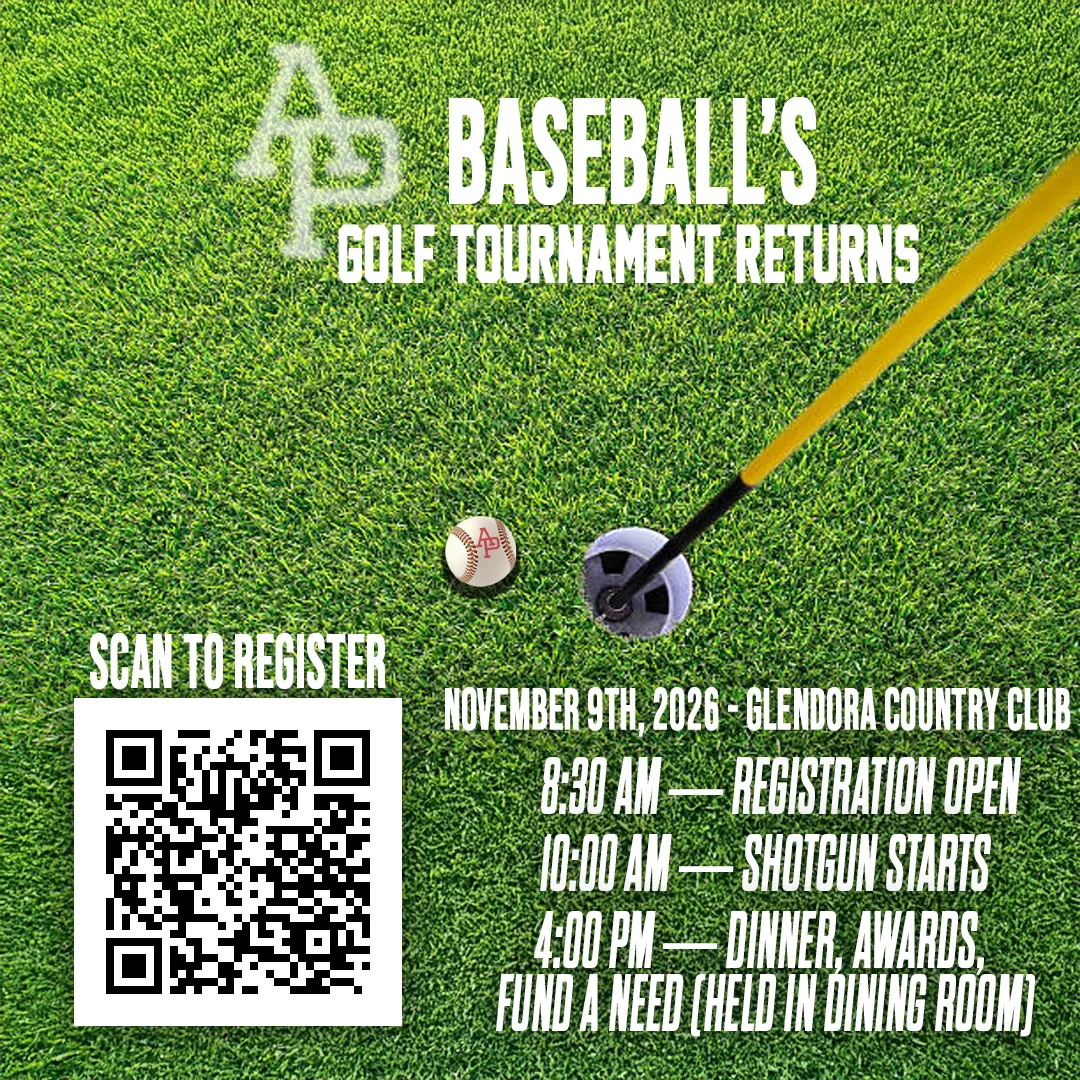 APU baseball beside a golf hole