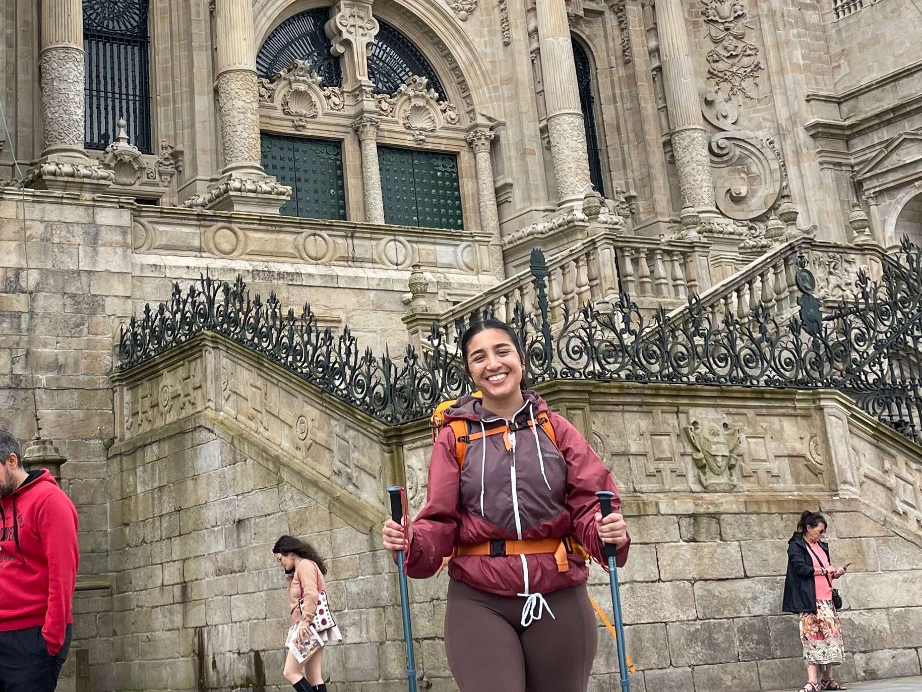 Maya Diaz smiles outside in Spain.