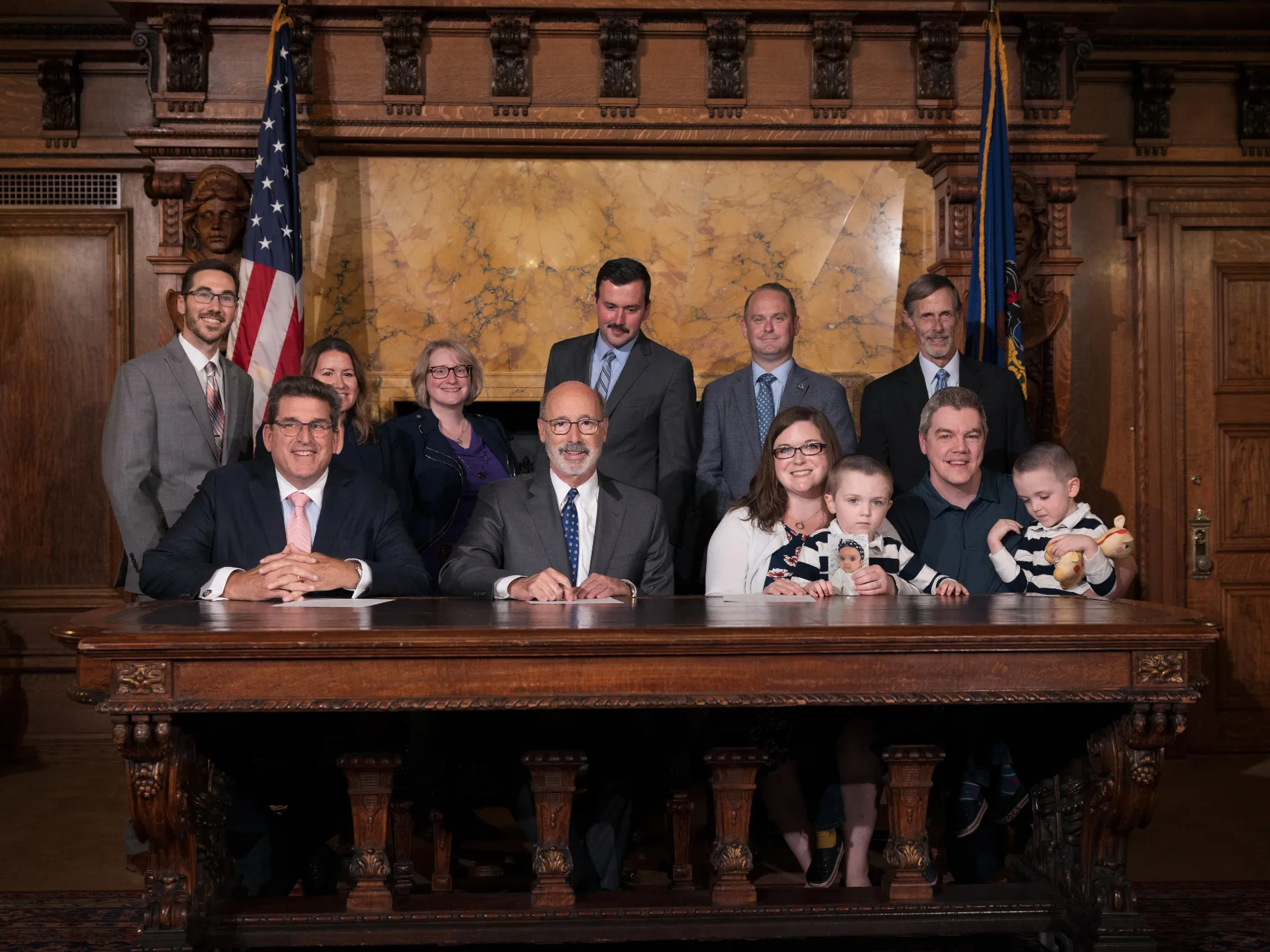 Lesa and her family at the Pennsylvania State Legislature.