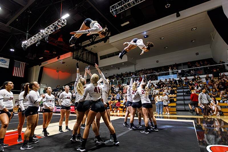 apu students competing for acrobatics