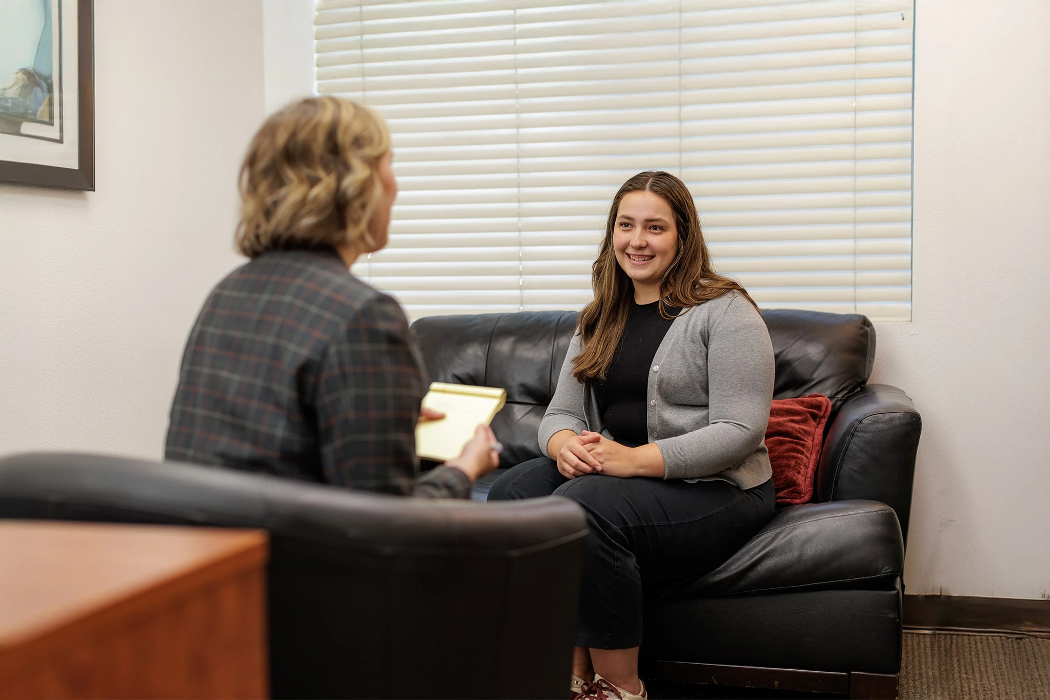 student during counseling session