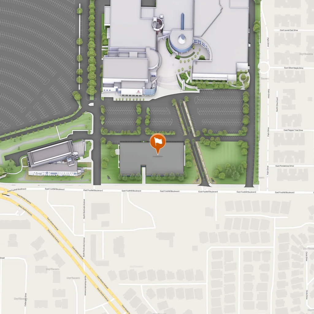 static map of the department of school counseling and school of psychology's location