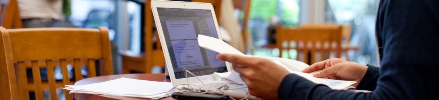 Laptop on desk