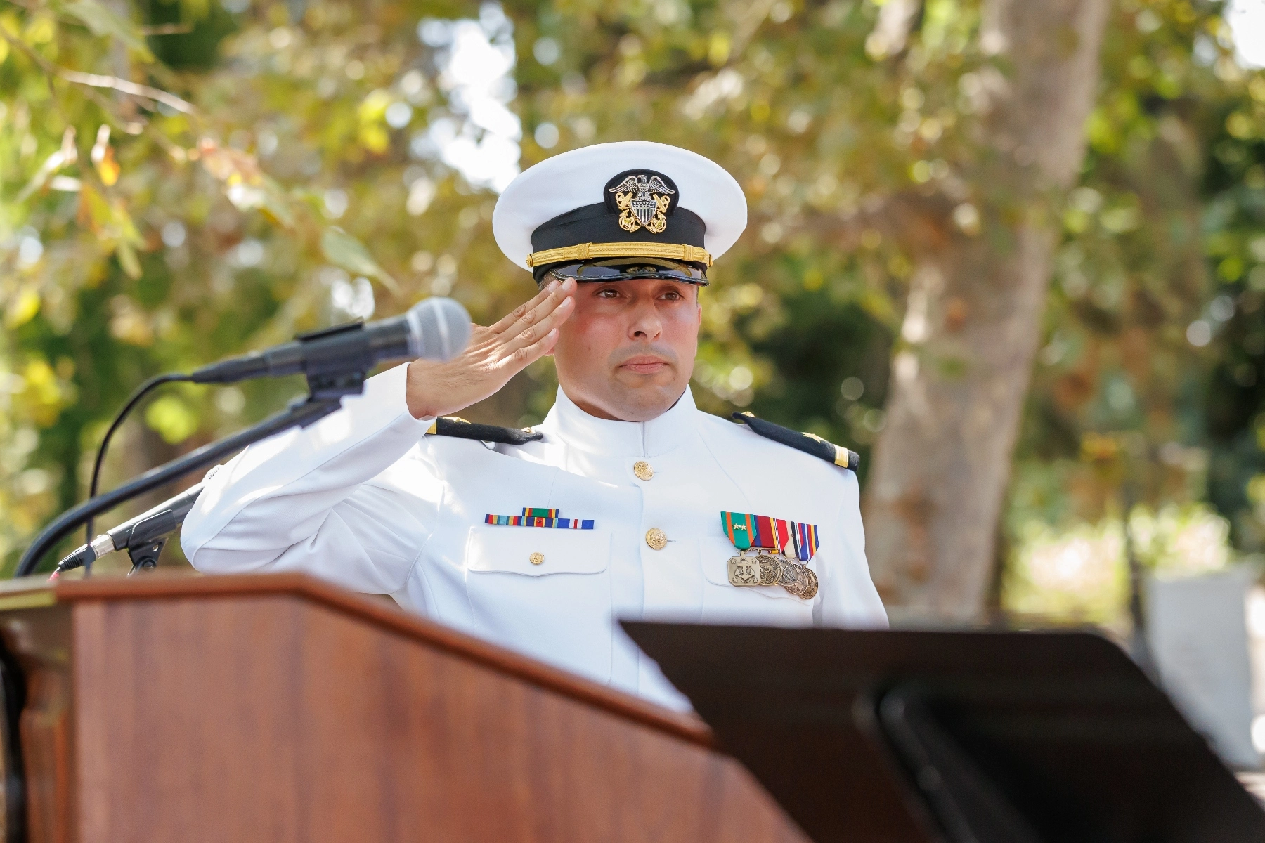 MIlitary vet saluting in uniform