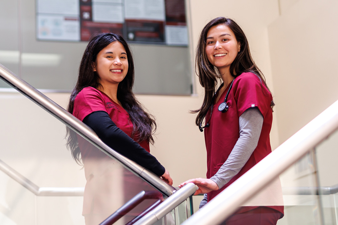 Nursing students smiling