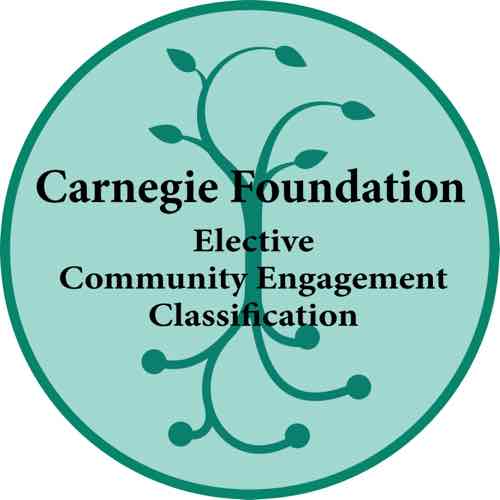 carnegie foundation logo in green saying, elective, community engagement, and classification