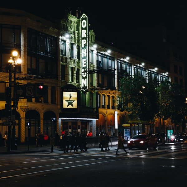 Orpheum theater at night