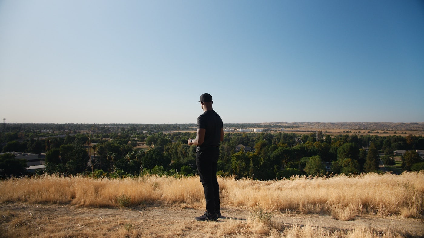 Darnell looking into landscape