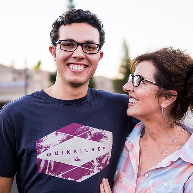 Gabriel with his mom