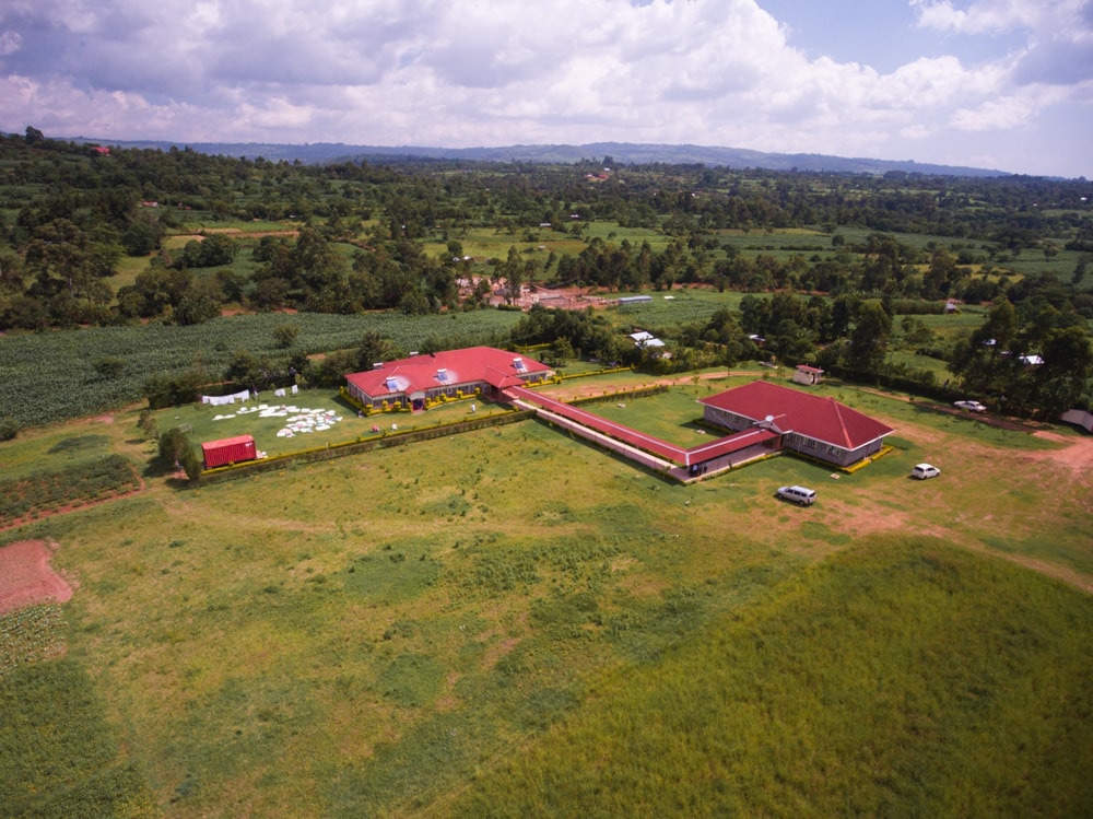 Aerial view of hospital