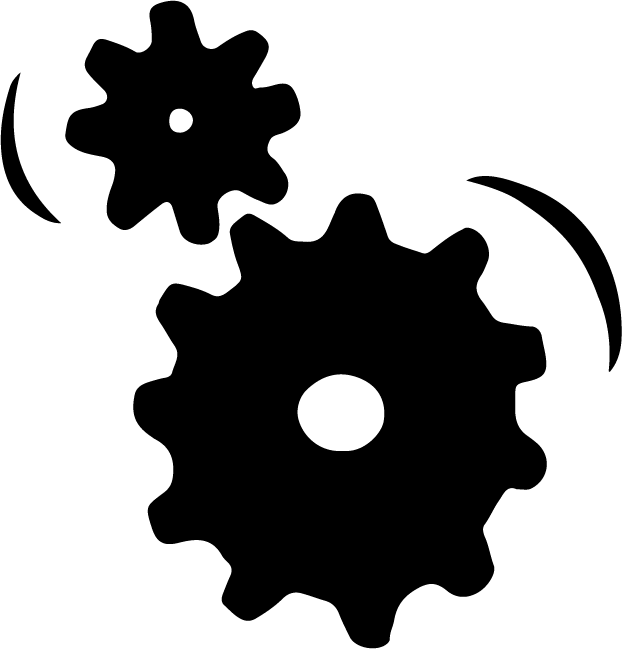 gear icon in black