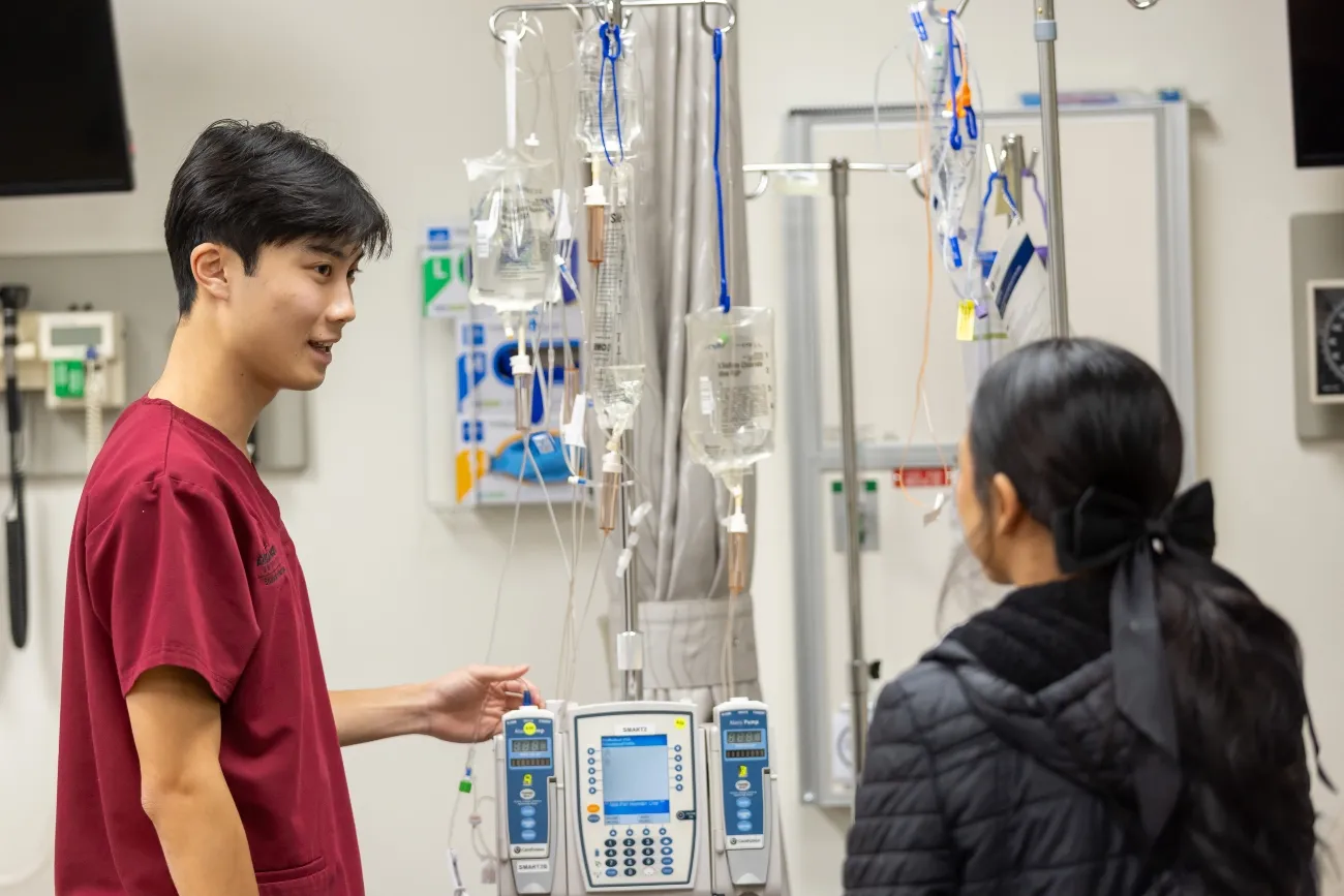 nursing student showing the classroom