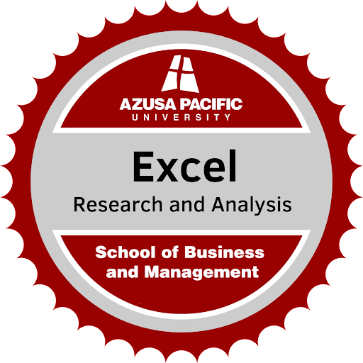 Microsoft Excel badge that can be earned after completing the course