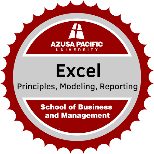 Microsoft Excel badge that can be earned after completing the course
