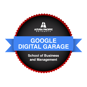 Google Digital Garage badge that can be earned after completing the course