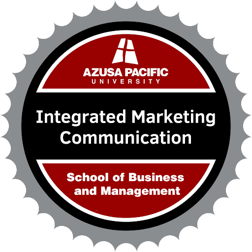 Integrated Marketing Communications badge that can be earned after completing the course