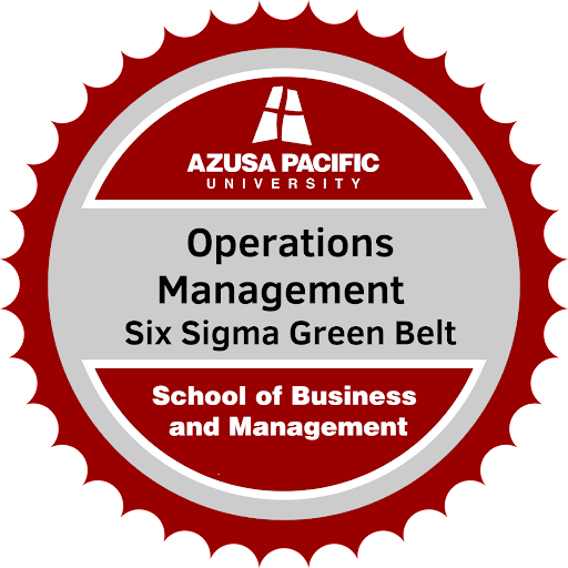 Six Sigma badge that can be earned after completing the course