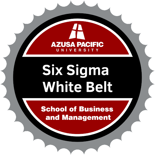 Six Sigma badge that can be earned after completing the course