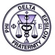 Image of Phi Delta Epsilon logo in purple and black.