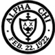 Image of Apha Chi Gammar Chapter logo in black and white.