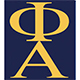 Image of Phi Alpha, Eta Iota logo in navy and yellow.