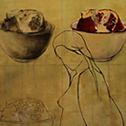 Alisa Barsegyan<br><em>Cheerios</em>, 2012<br>Watercolor on panel<br>12 x 15 in.
