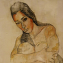 Alisa Barsegyan<br><em>Contemplation figure study #1</em>, 2011<br>Oil on panel<br>22 x 36 in.