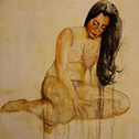 Alisa Barsegyan<br><em>Contemplation figure study #2</em>, 2011<br>Oil on panel<br>36 x 22 in.